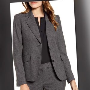 ANNE KLEIN HERRINGBONE PATTERN BLAZER